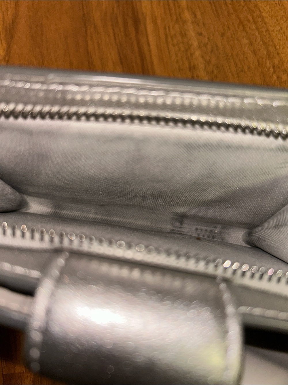 Coach Silver Metallic Medium Corner Zip Wallet - Picture 11 of 12
